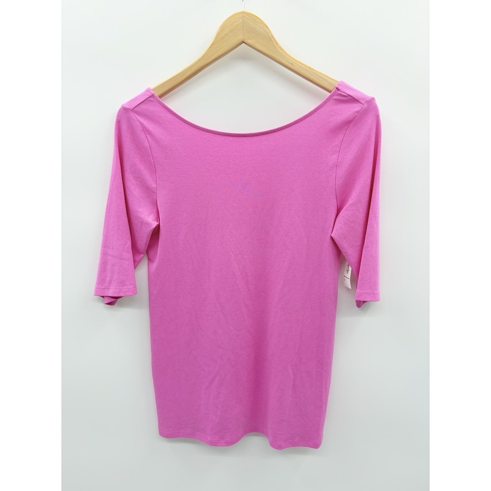 Old Navy Womens Size Medium Fitted Short Sleeve Scoop Back Ballet Tee Pink 1743
